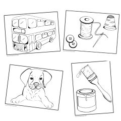 Simple Colouring for Adults - Quadruple Pack - Hobbies, Pets, Transport & DIY - Set of 192