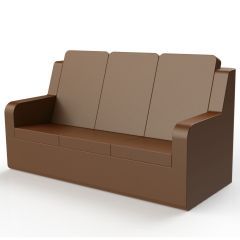 Chatsworth Settee - 3 Seater with High Back - Brown